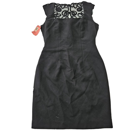 NWT Laundry by Shelli‎ Segal Black Lace Button Back Sleeveless Dress. Size 6 - Picture 1 of 12